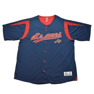 Dynasty Atlanta Braves MLB Baseball Jersey MensXL Navy Blue Dynasty Series Shirt